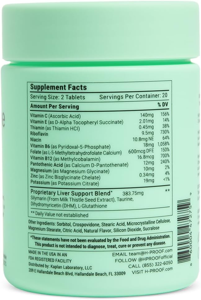 Bundle & Save: H-PROOF Anytime Vitamin Combo Pack, 40 Chewable Tablets (20 Servings) Black Cherry & 60 Chewable Tablets (30 Servings) Mixed Berry Energy Boost