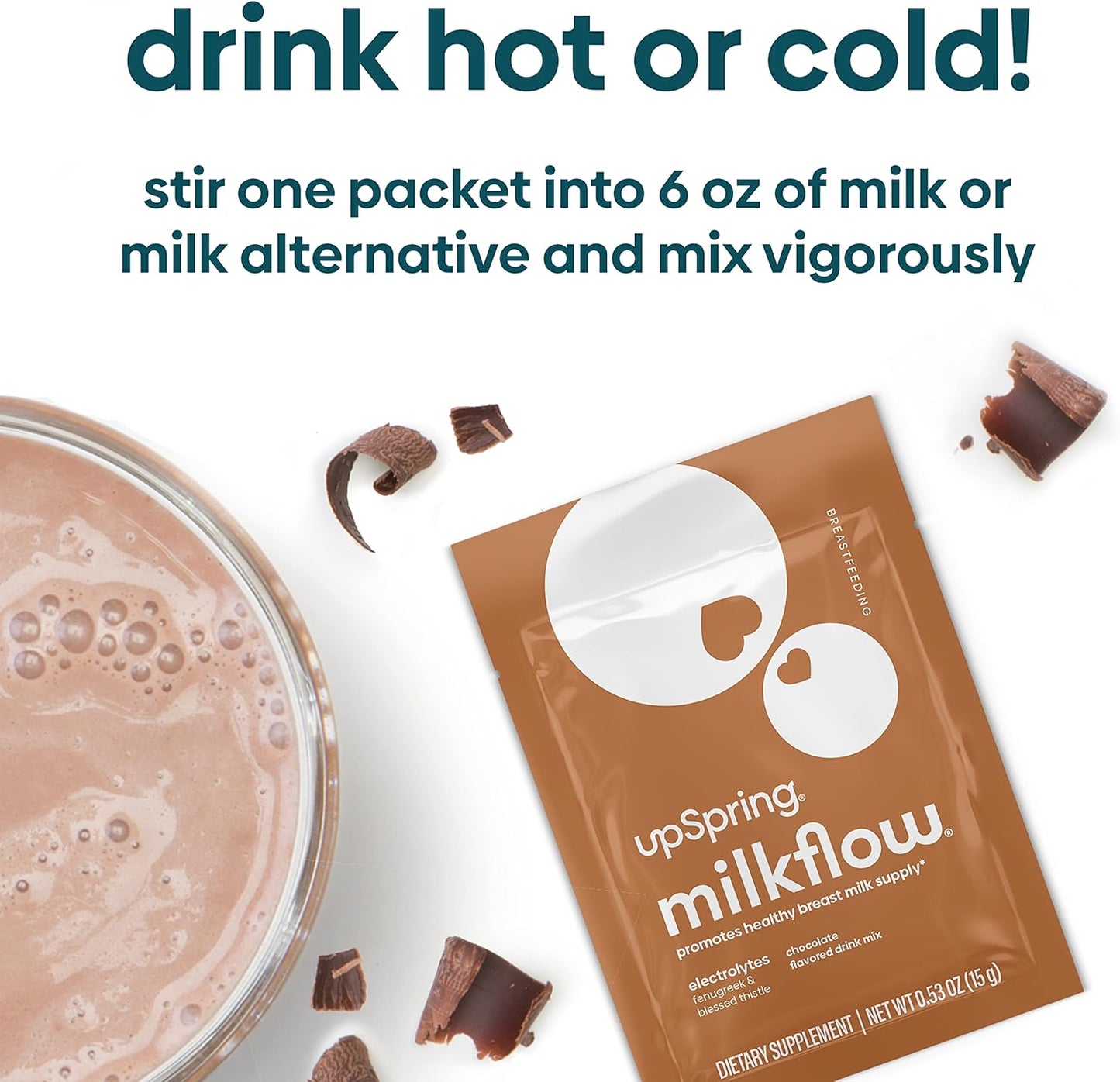 Bundle: Upspring Milkflow Electrolyte Breastfeeding Supplement Drink Mix with Fenugreek, 16 Count Chocolate & 16 Count Berry Flavor- Promotes Healthy Breast Milk Supply & Restoration