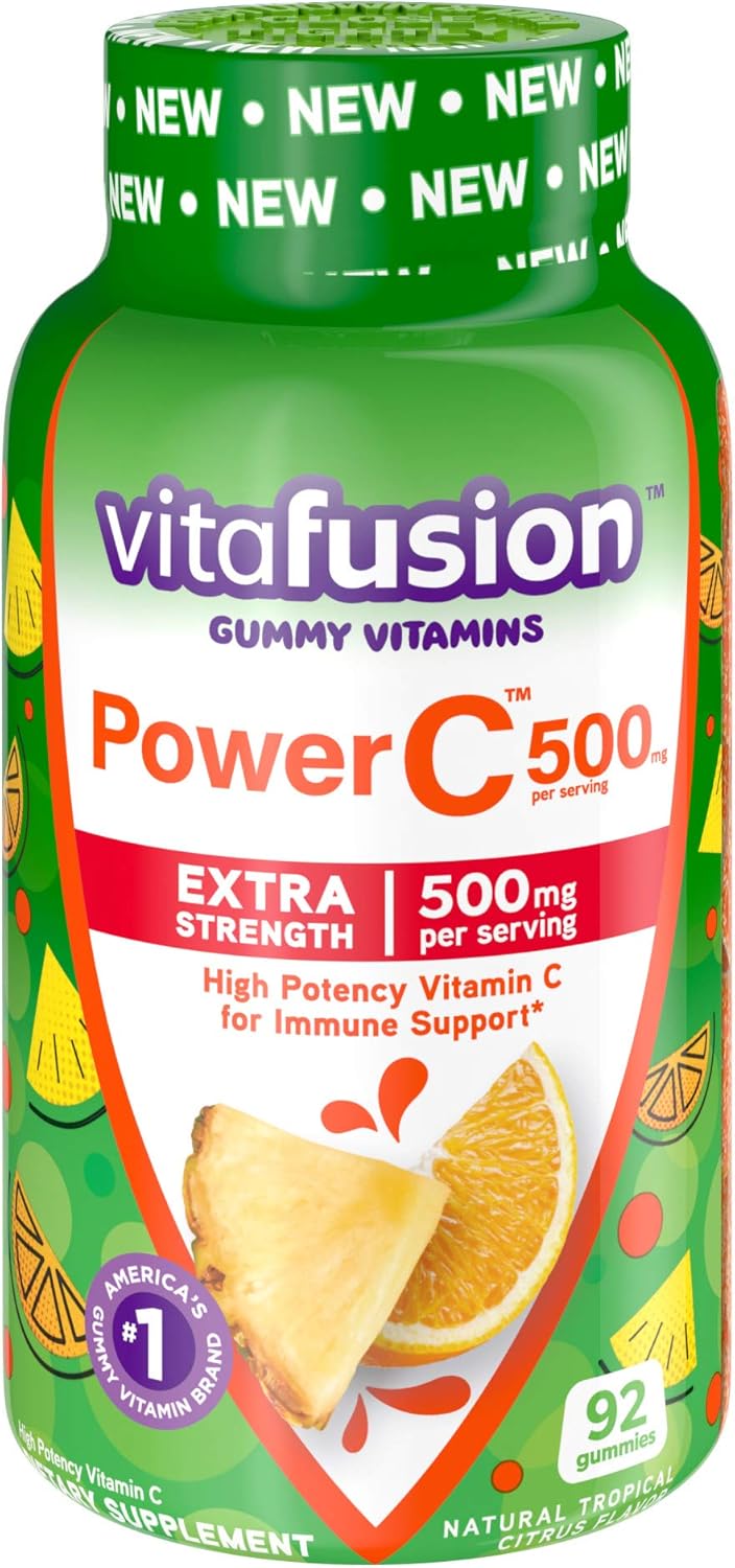 Bundle: Vitafusion Vitamin D3 Gummy 120 Count + Power C Gummy Vitamins 92 Count
