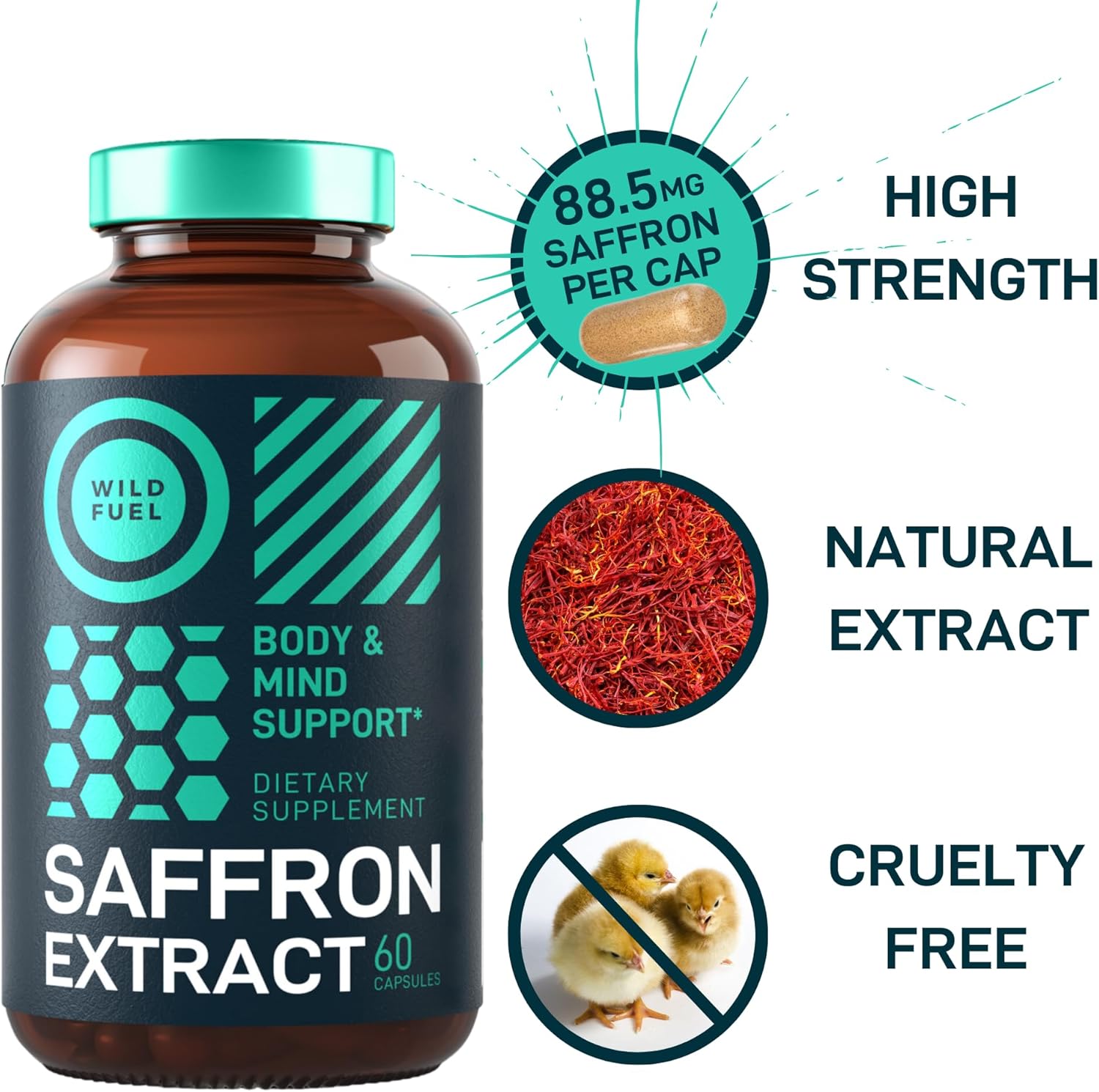 Bundle: WILD FUEL Saffron Extract Supplement with Dental Probiotics for Overall Health