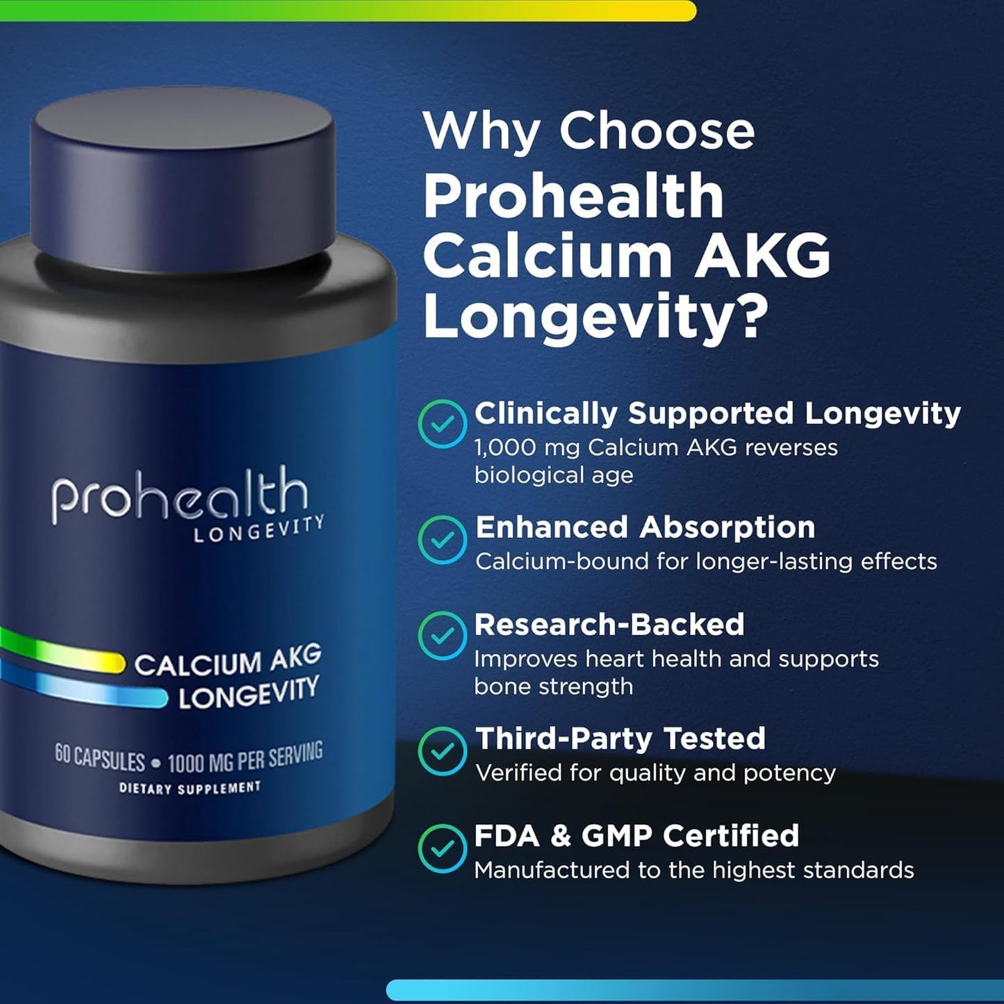 Ca AKG Supplement (Alpha Ketoglutarate) 1,000mg - Supports Energy, Metabolism, and Aging - 180 Capsules (3 Pack)