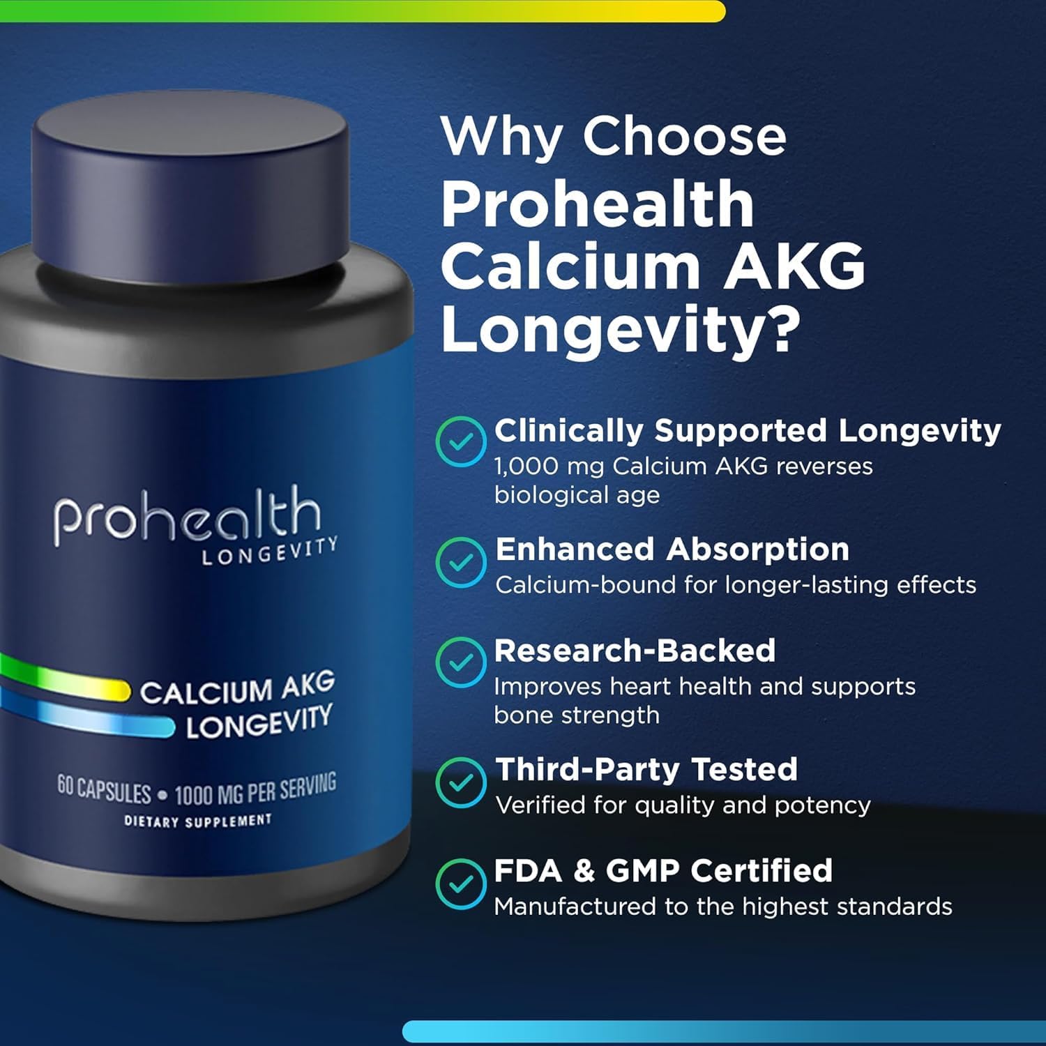 Ca AKG Supplement (Alpha Ketoglutarate) 1,000mg - Supports Energy, Metabolism, and Aging - 180 Capsules (3 Pack)