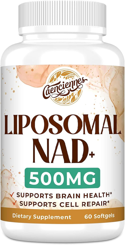 Caenciennes Liposomal NAD+ 500 MG Supplement for Cellular Energy & Healthy Aging with Superior Absorption - 60 Servings