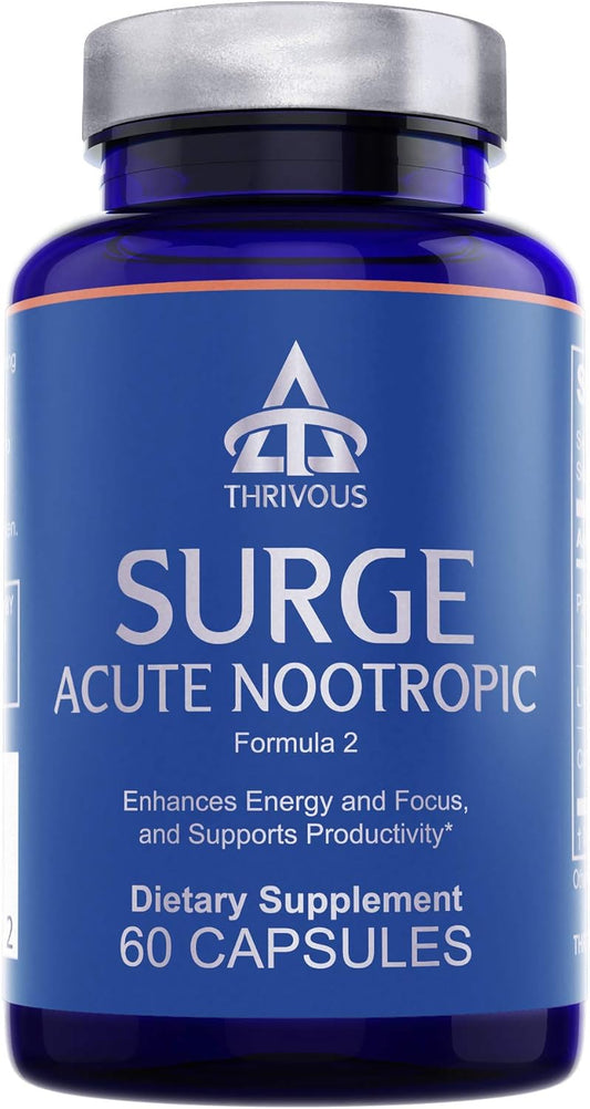Caffeine and L-Theanine Capsules with Ginseng for Jitter-Free Energy Boost - Natural Nootropic Supplement with Zero Sugar - 60 Capsules