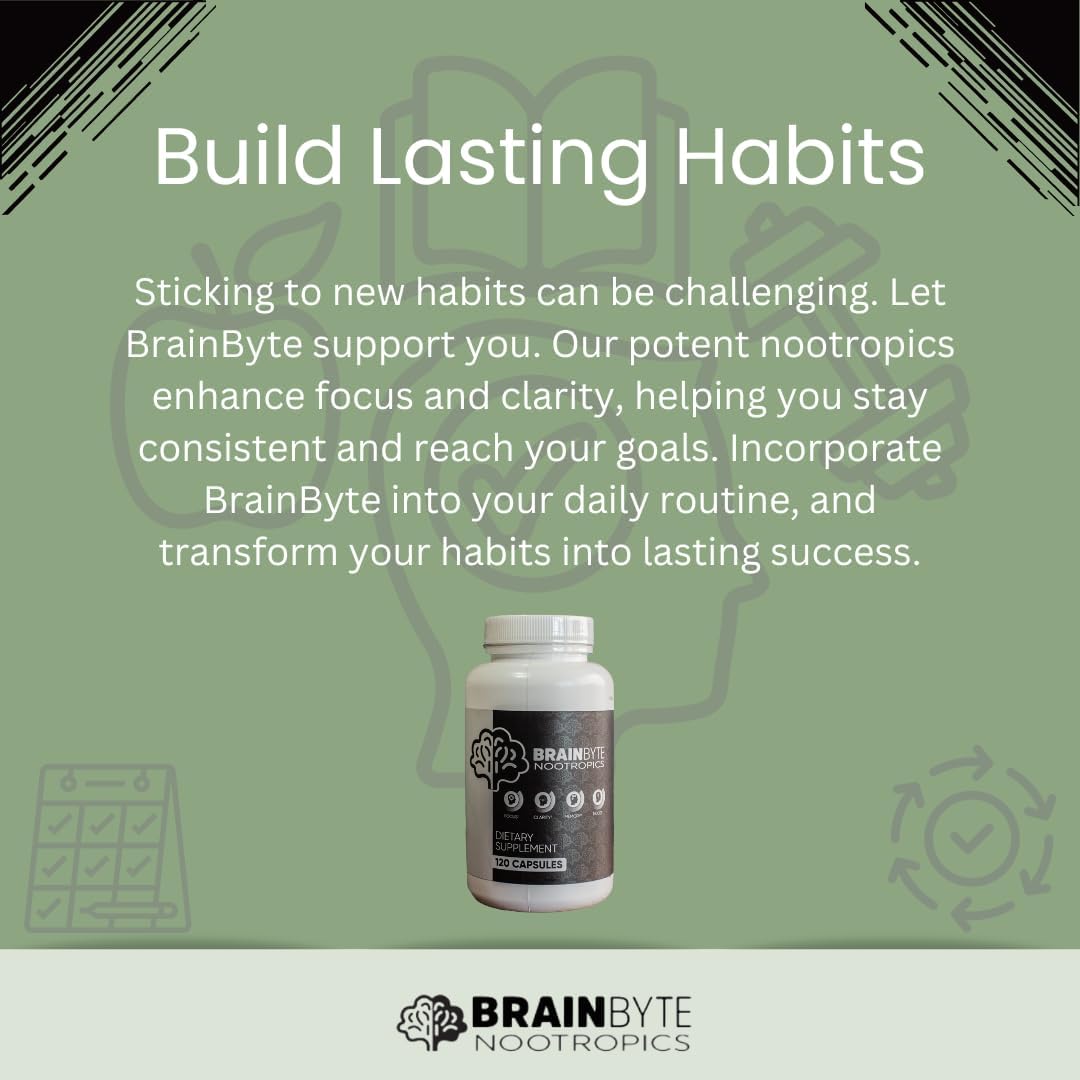 Caffeine-Free Brain Supplement for Focus, Memory & Clarity | Nootropics for Men & Women | L-Theanine & Phosphatidylserine (120 Count)