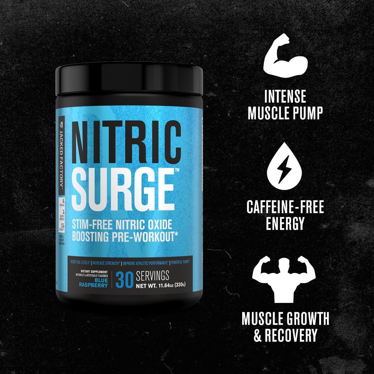 Caffeine-Free Nitric Oxide Supplement for Pumps & Hydration - Cherry Kiwi, 30 Servings