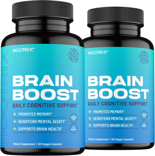 Caffeine-Free Nootropic Supplement for Memory, Focus & Energy | Supports Cognitive Health & Mood | With Gingko Biloba & DMAE | 120 Capsules