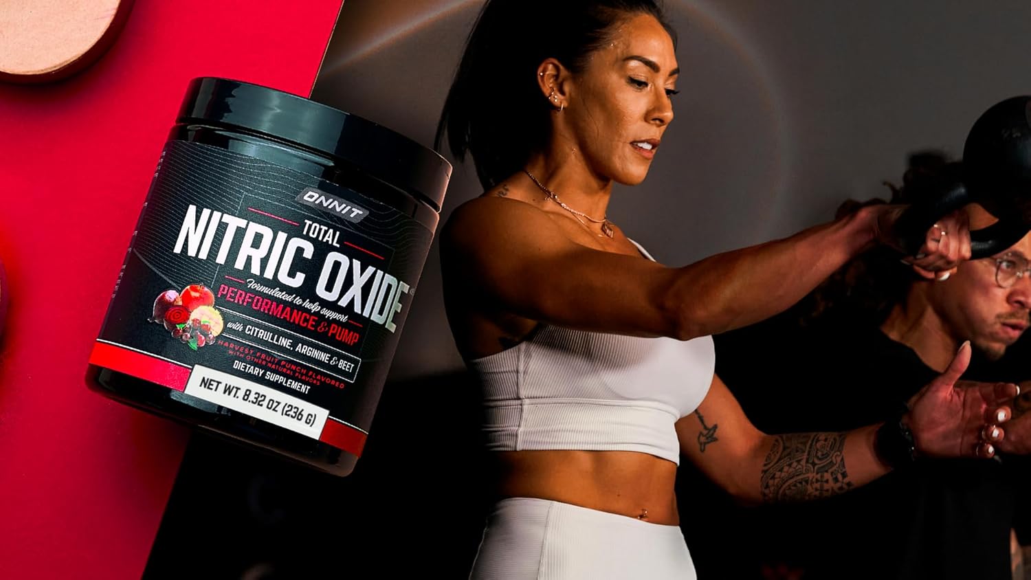 Caffeine-Free ONNIT Total Nitric Oxide Pre-Workout Powder with Beet Root, L Arginine, L Citrulline Malate for Energy and Recovery, Harvest Fruit Flavor