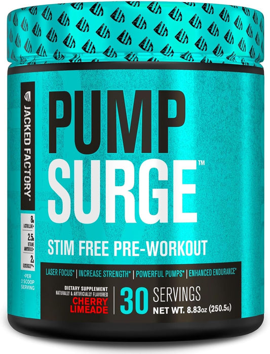 Caffeine-Free Pre Workout for Men & Women - Nootropic Booster & Stim-Free - Enhanced Focus - 30 Servings, Cherry Limeade