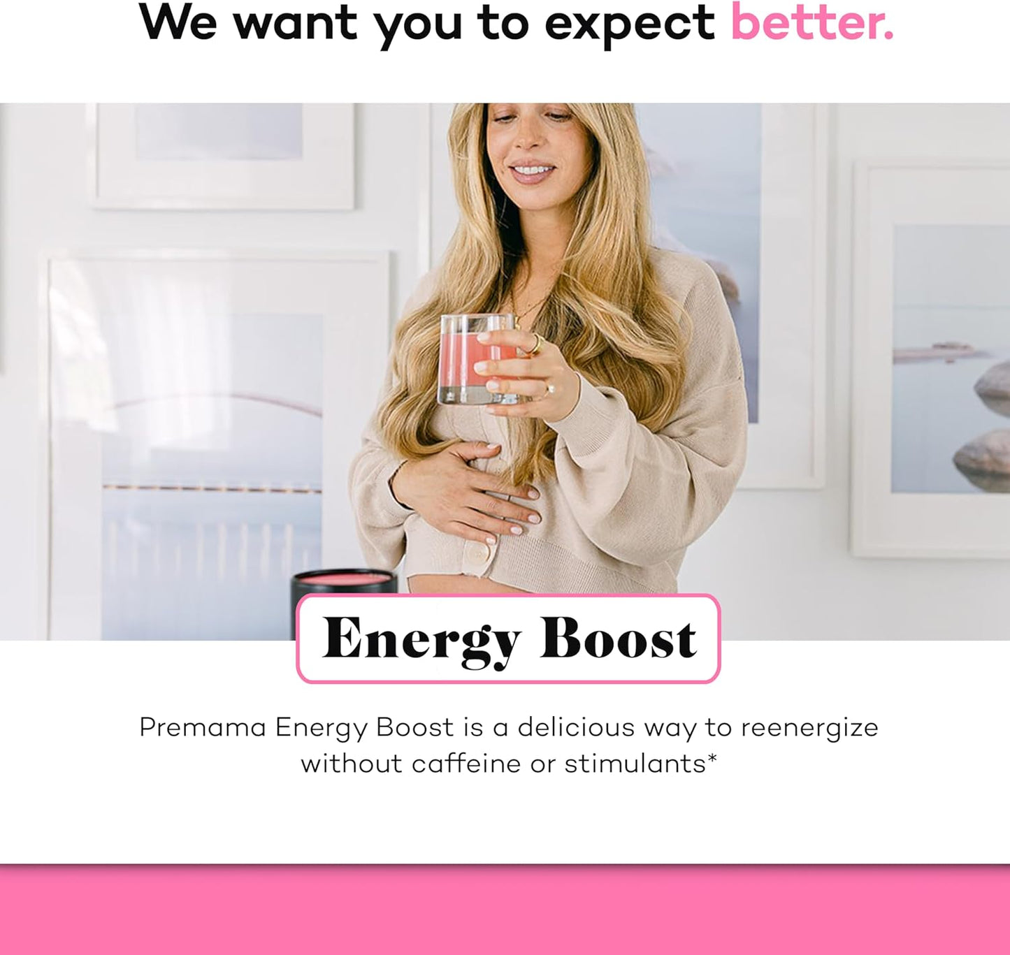 Caffeine-Free Premama Energy Boost for Pregnancy, Gluten-Free, Vegetarian, Watermelon Flavor - 28 Packets