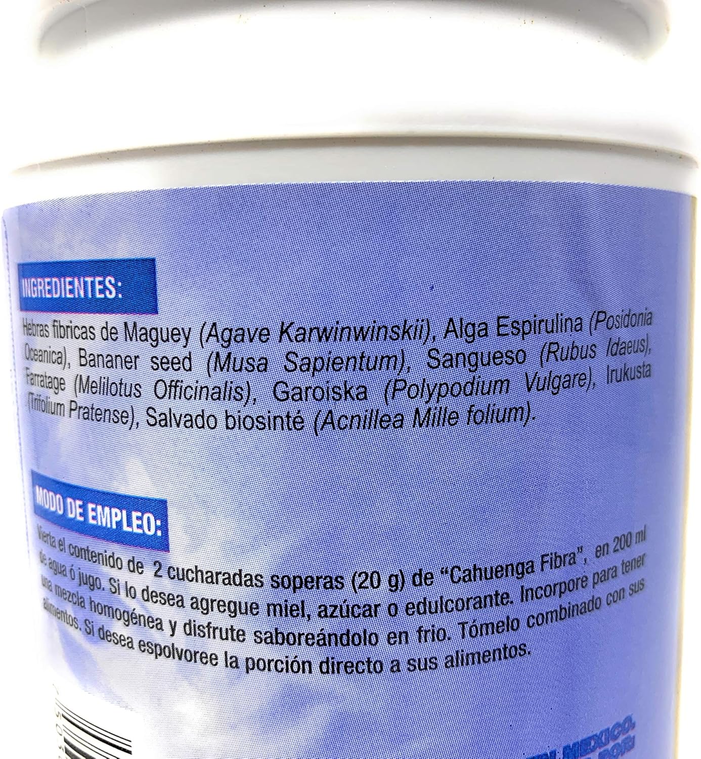 Cahuenga Fiber Dietary Supplement for Optimal Health 500g