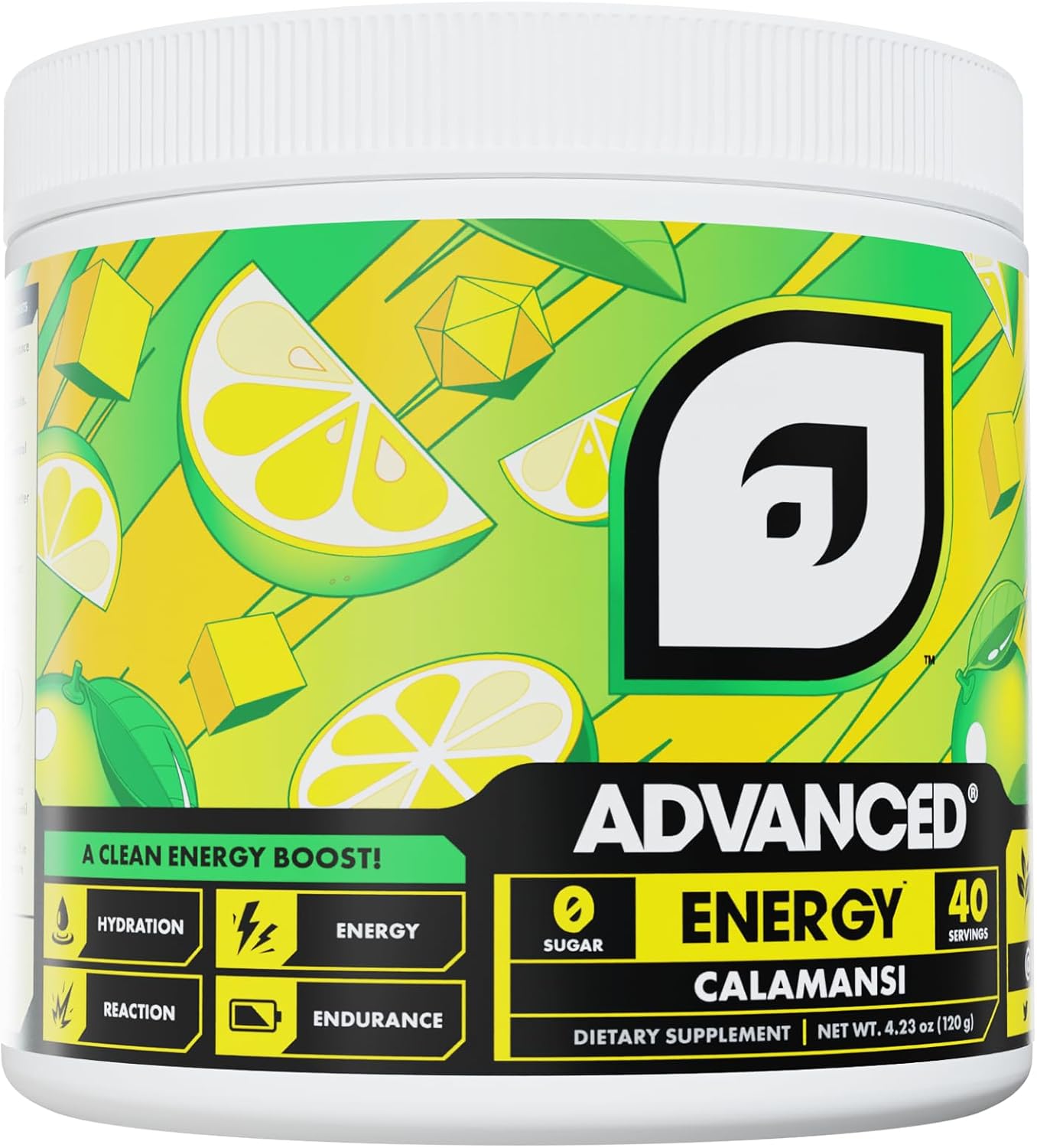 Calamansi Advanced Energy Formula with Electrolytes, L-Theanine, Sugar Free, Keto Friendly - 40 Servings for Hydration & Jitter Combat