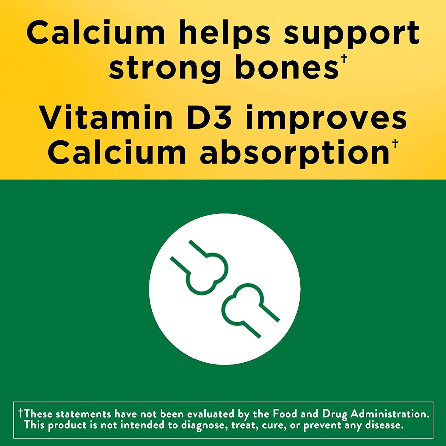 Calcium 750mg with Vitamin D3 & K, 300 Tablets + Free Vitamins & Supplements Guide Book for Stronger Bones