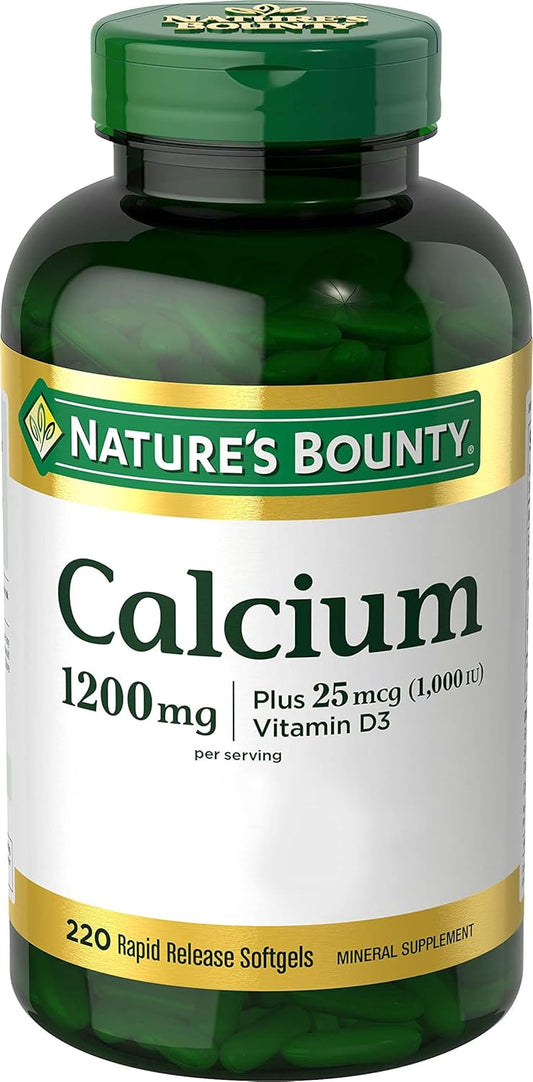 Calcium and Vitamin D3 Softgels for Bone Health and Immune Support - 220 Count