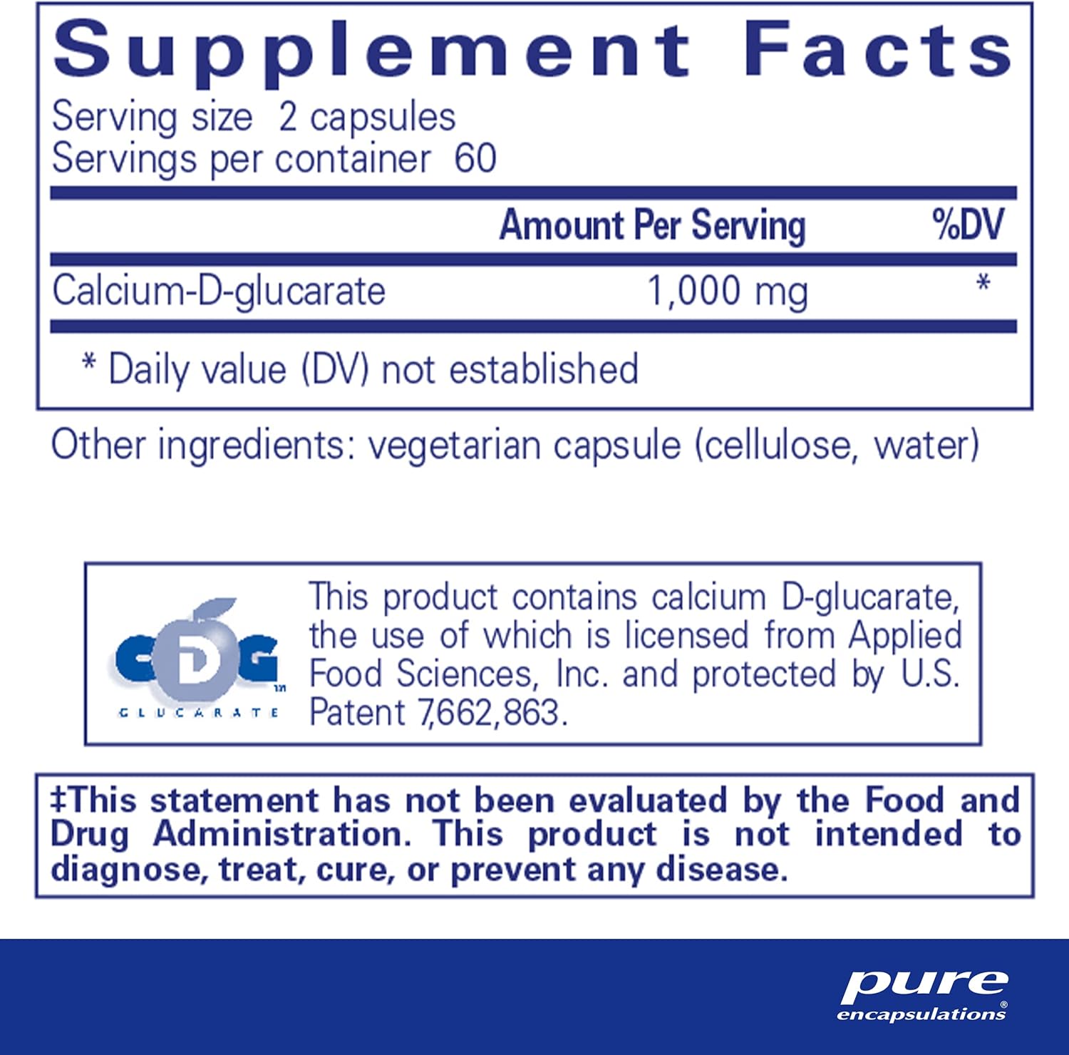 Calcium-D-Glucarate Supplement for Liver, Lungs, Breast, and Colon Health - 120 Capsules