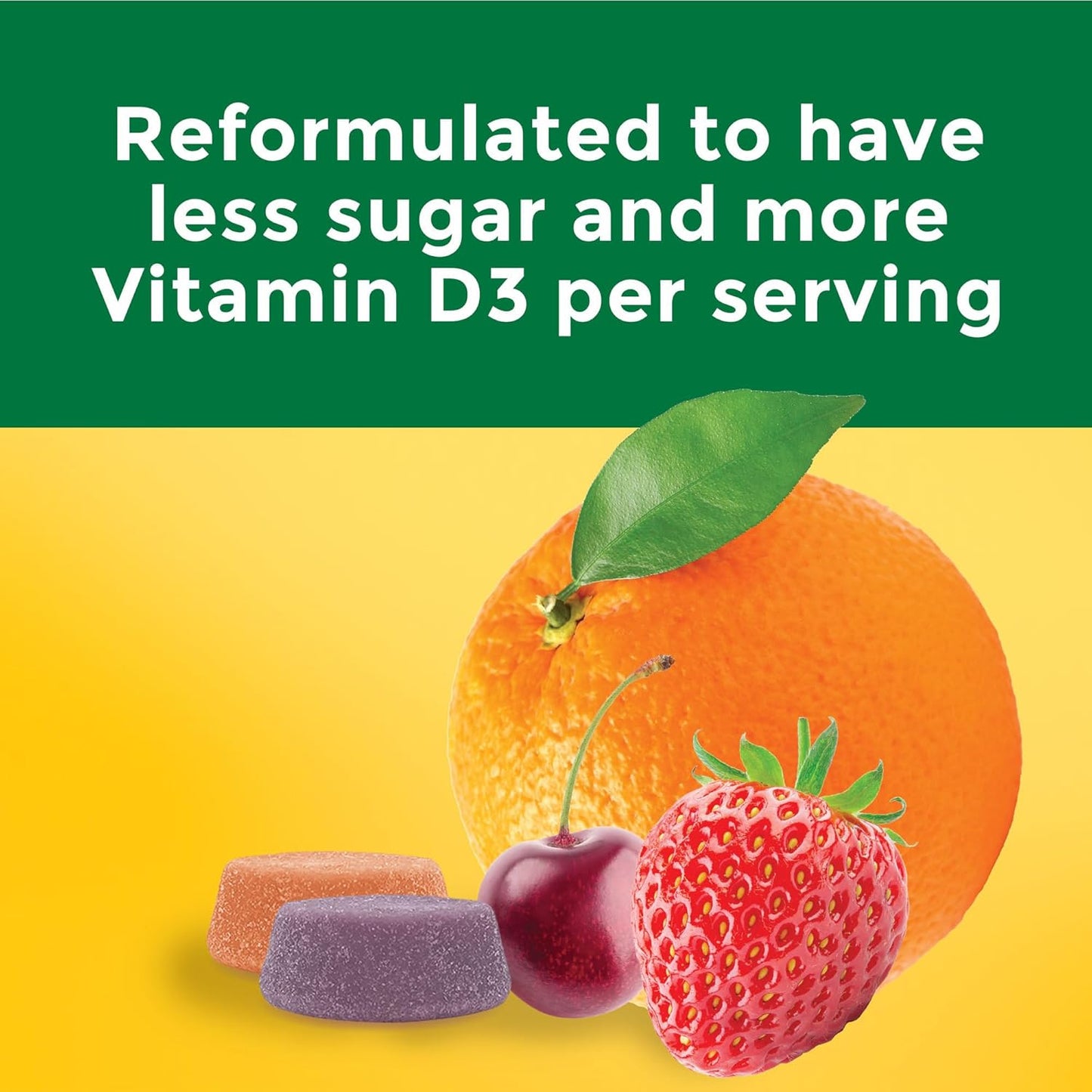 Calcium Gummies with Vitamin D3 for Bone Support - 80 Gummies, 500 mg per Serving, 40 Day Supply