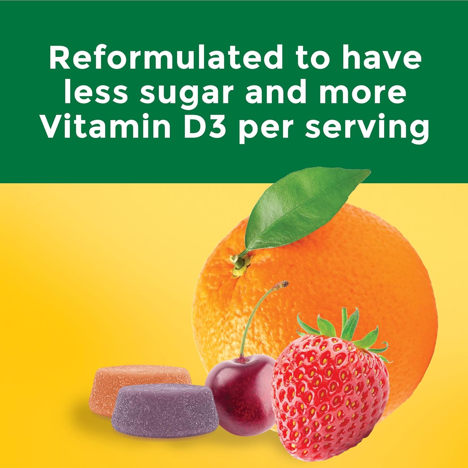 Calcium Gummies with Vitamin D3 for Bone Support - 80 Gummies, 500 mg per Serving, 40 Day Supply
