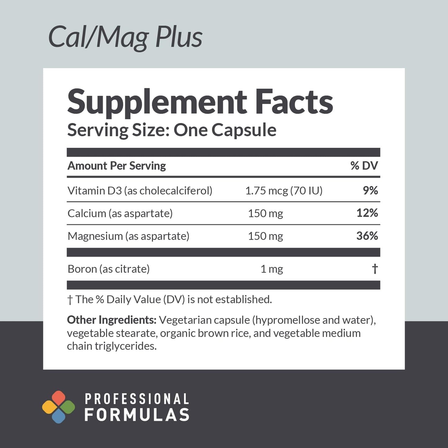 Calcium & Magnesium Supplement with Vitamin D and Boron for Absorption - Professional Formulas, 90 Capsules