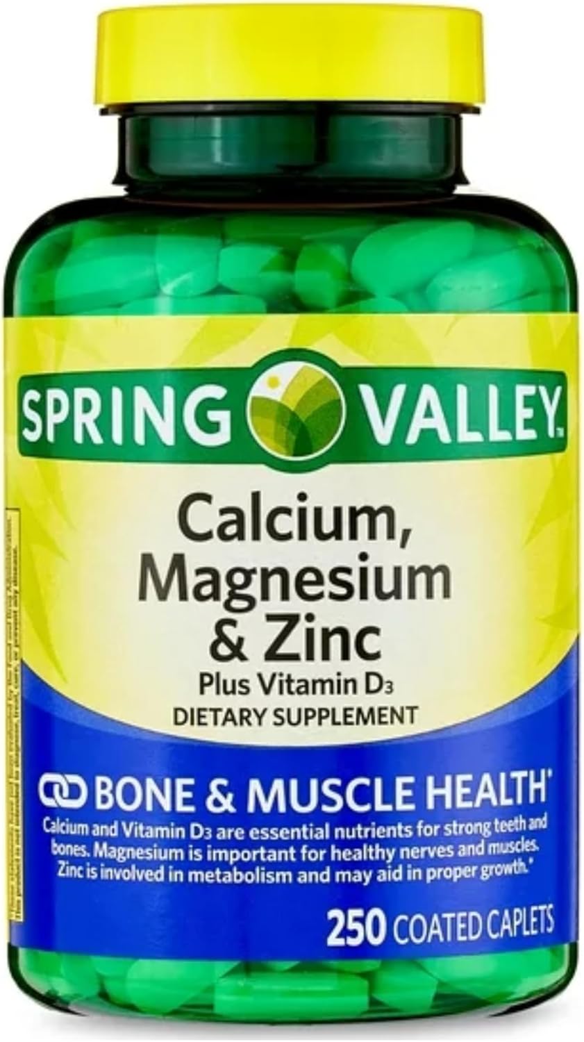 Calcium Magnesium Zinc Supplement with Vitamin D3 - 600mg Calcium + STS Sticker