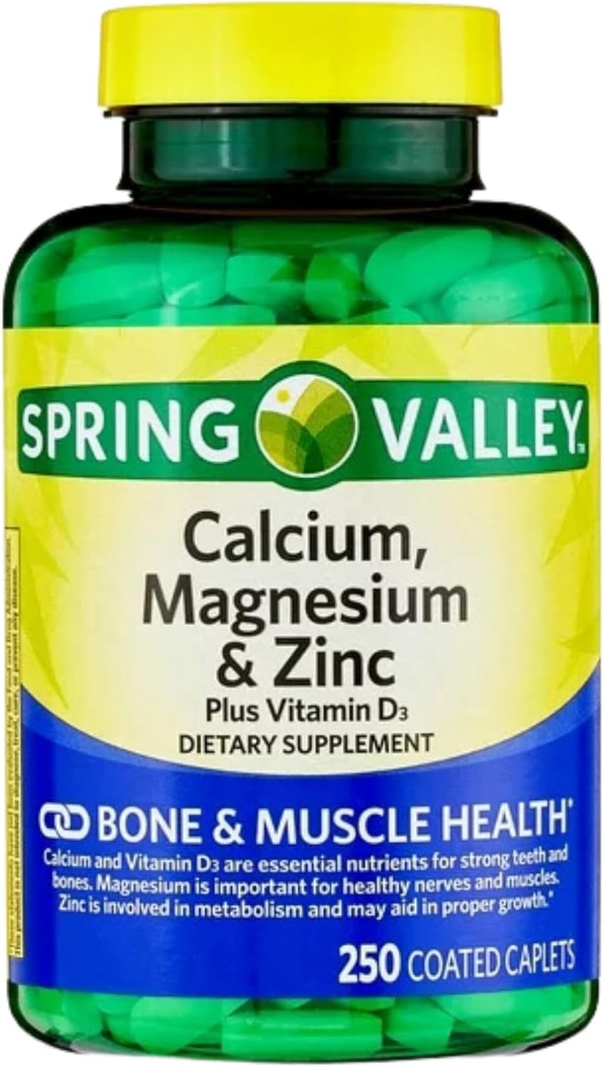 Calcium Magnesium Zinc Supplement with Vitamin D3 - 600mg Calcium + STS Sticker
