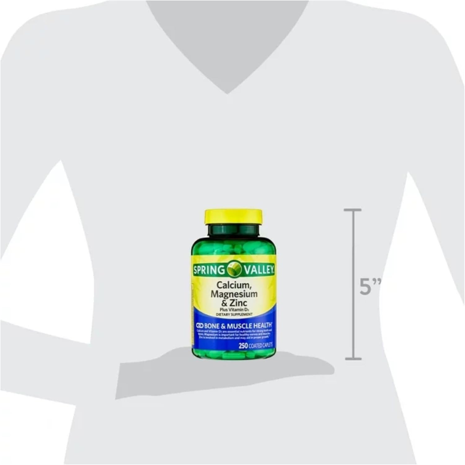 Calcium Magnesium Zinc Supplement with Vitamin D3 - 600mg Calcium + STS Sticker