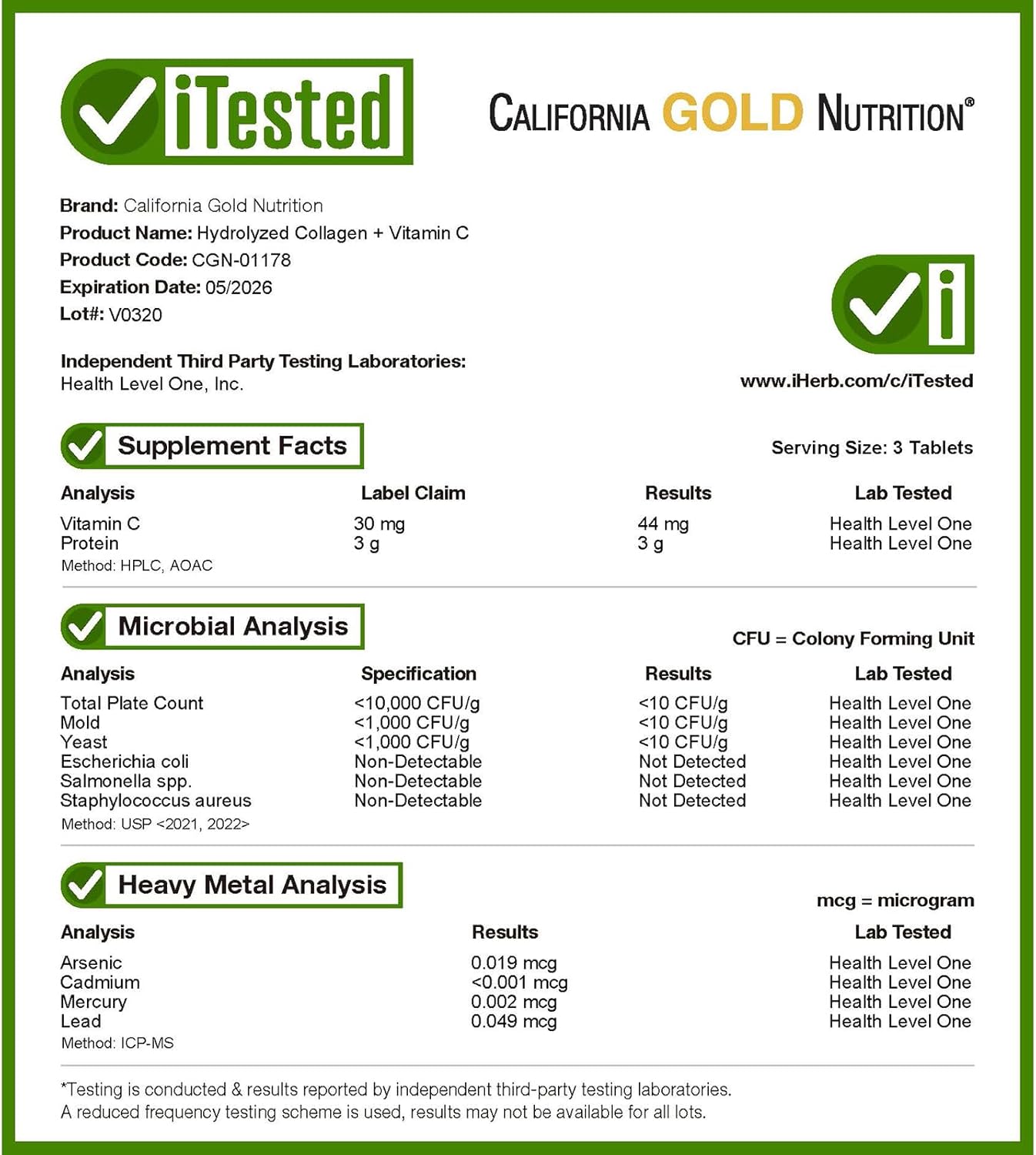 California Gold Nutrition Hydrolyzed Collagen Peptides with Vitamin C - Supports Hair, Skin, Nails, Joints, Bones - Type I & III Collagen - Gluten Free, Non-GMO - 250 Tablets