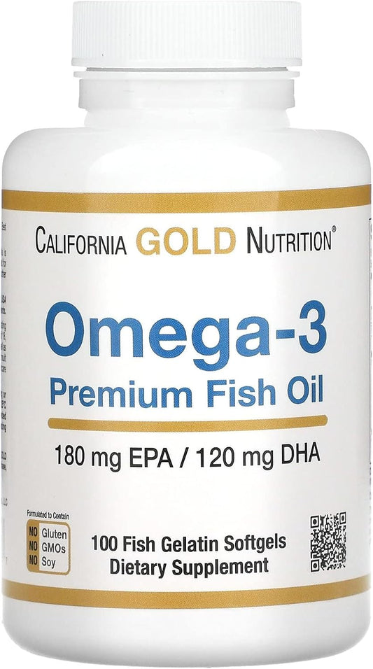 California Gold Nutrition Omega-3 Premium Fish Oil Softgels with EPA & DHA for Healthy Lipid Profile & Immune System, Gluten Free, Non-GMO