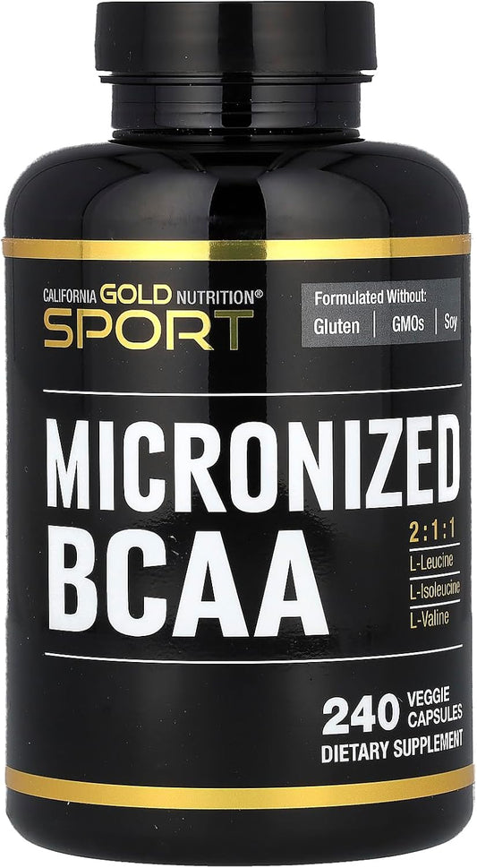 California Gold Nutrition Sport Micronized BCAA 500mg 240 Veggie Capsules