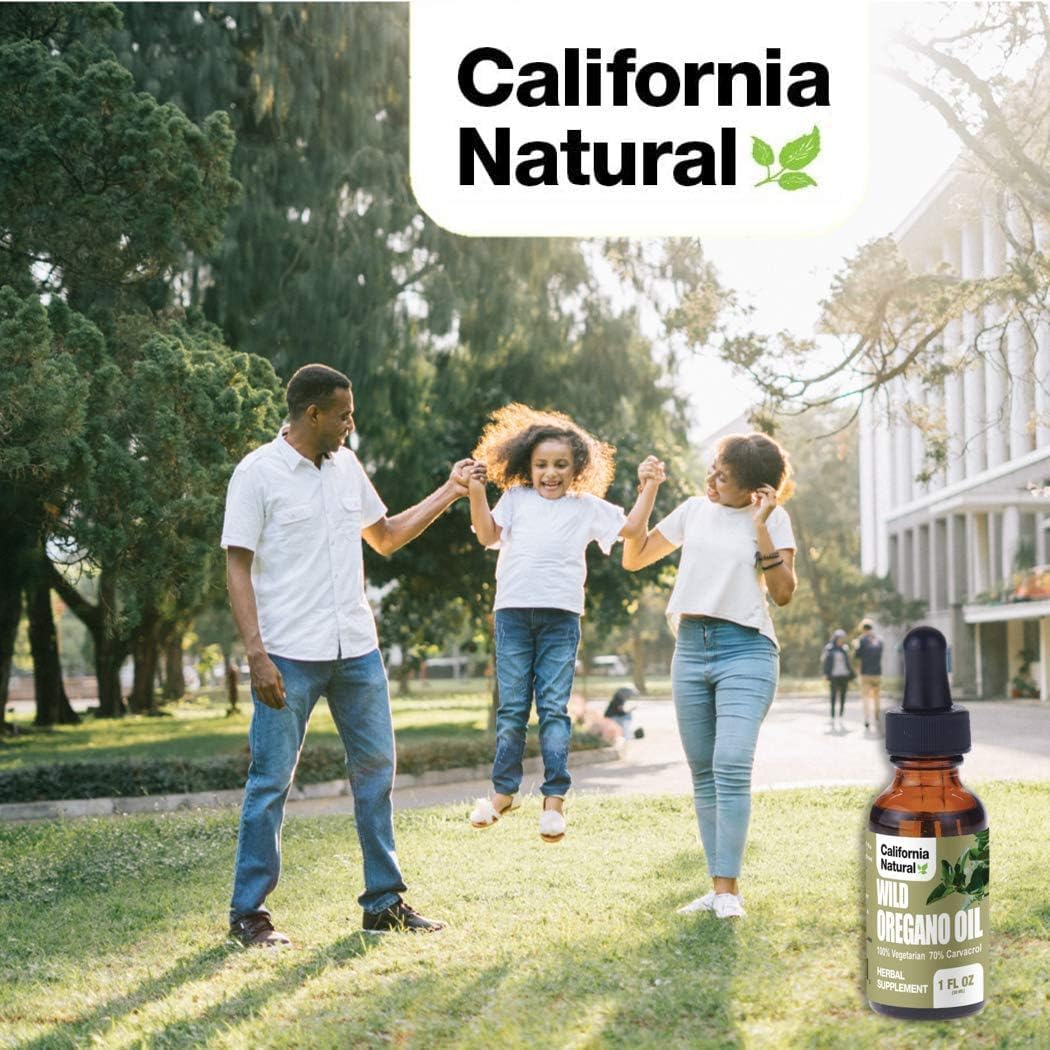 California Natural Wild Oregano Oil 1oz: Immune & Digestive Support, Gut Health, Vegetarian, 70% Carvacrol, Herbal Supplement