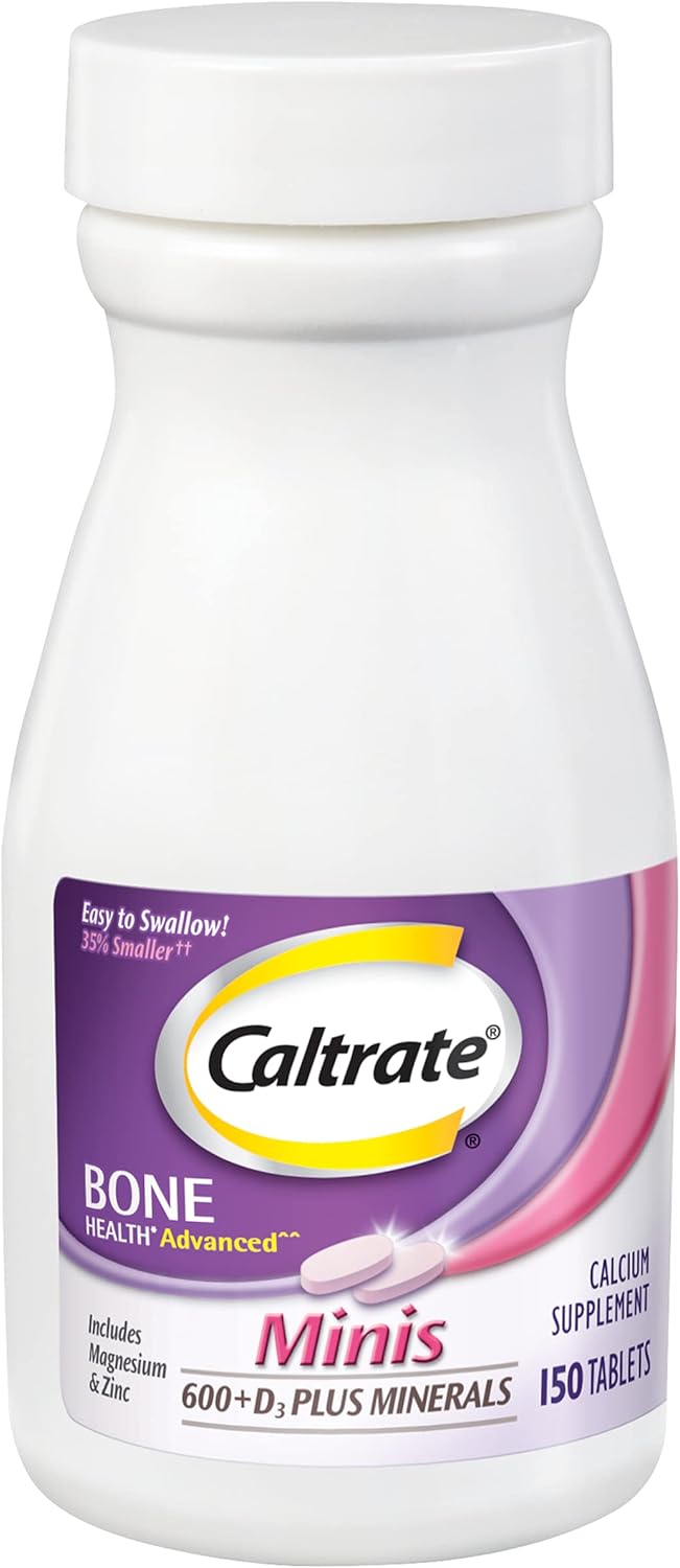Caltrate Minis 600 with D3 and Minerals - 150 Tablets for Adult Bone Health & Mineral Support
