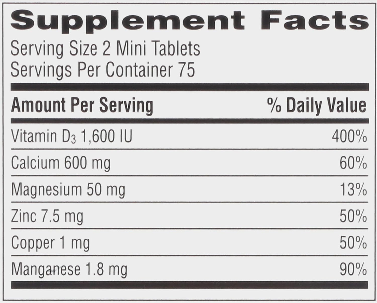Caltrate Minis 600 with D3 and Minerals - 150 Tablets for Adult Bone Health & Mineral Support