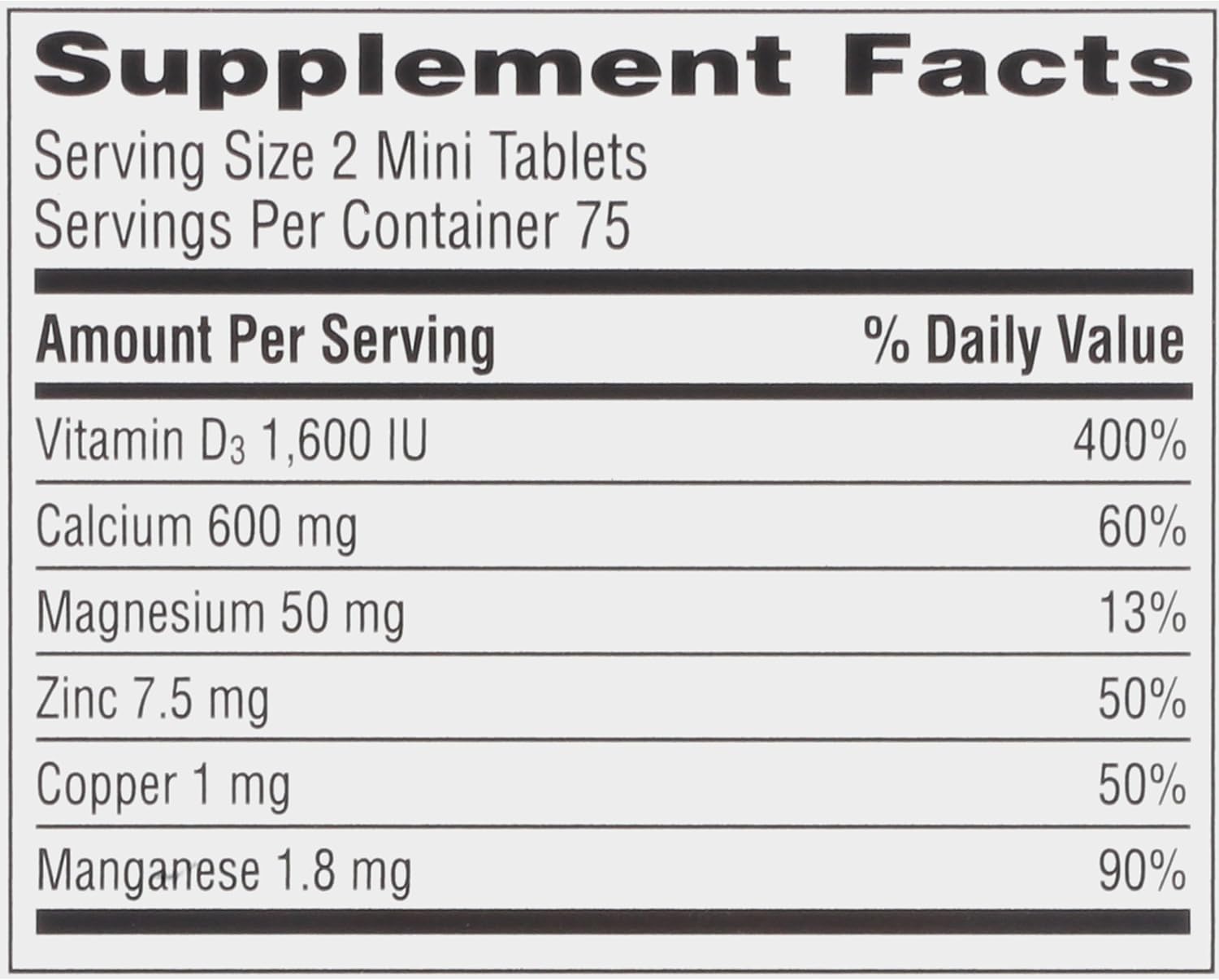 Caltrate Minis 600 with D3 and Minerals - 150 Tablets for Adult Bone Health & Mineral Support