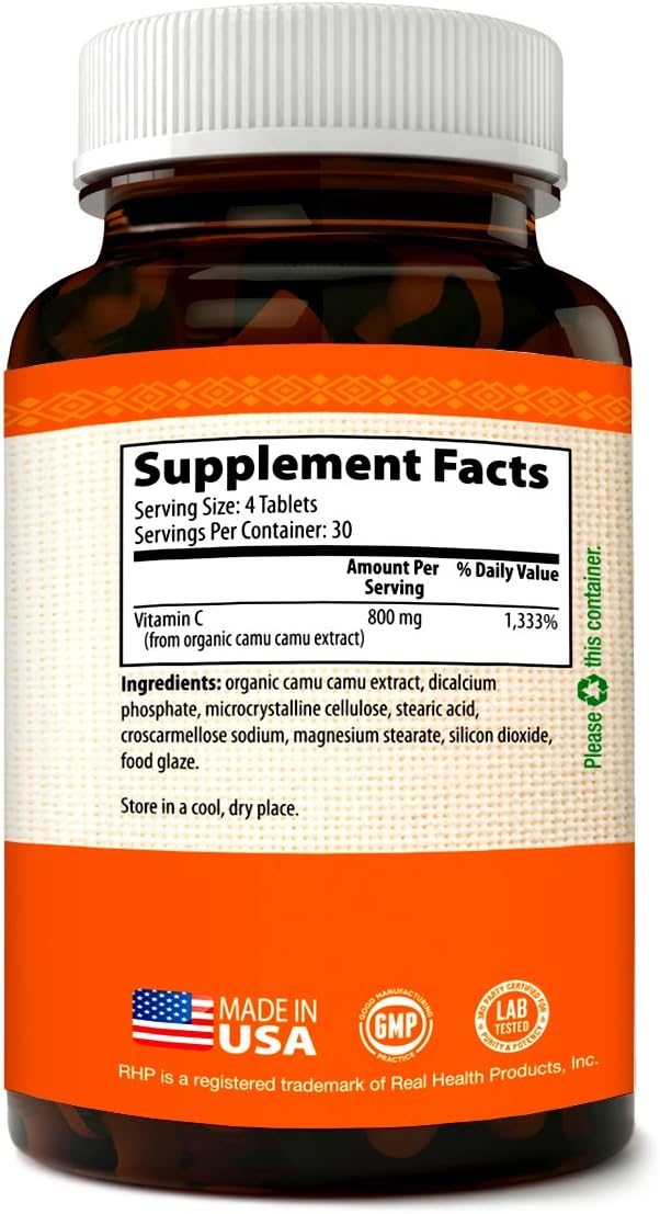 Camu Camu Vitamin C Supplement with Raw Antioxidants for Immune Support - 120 Count