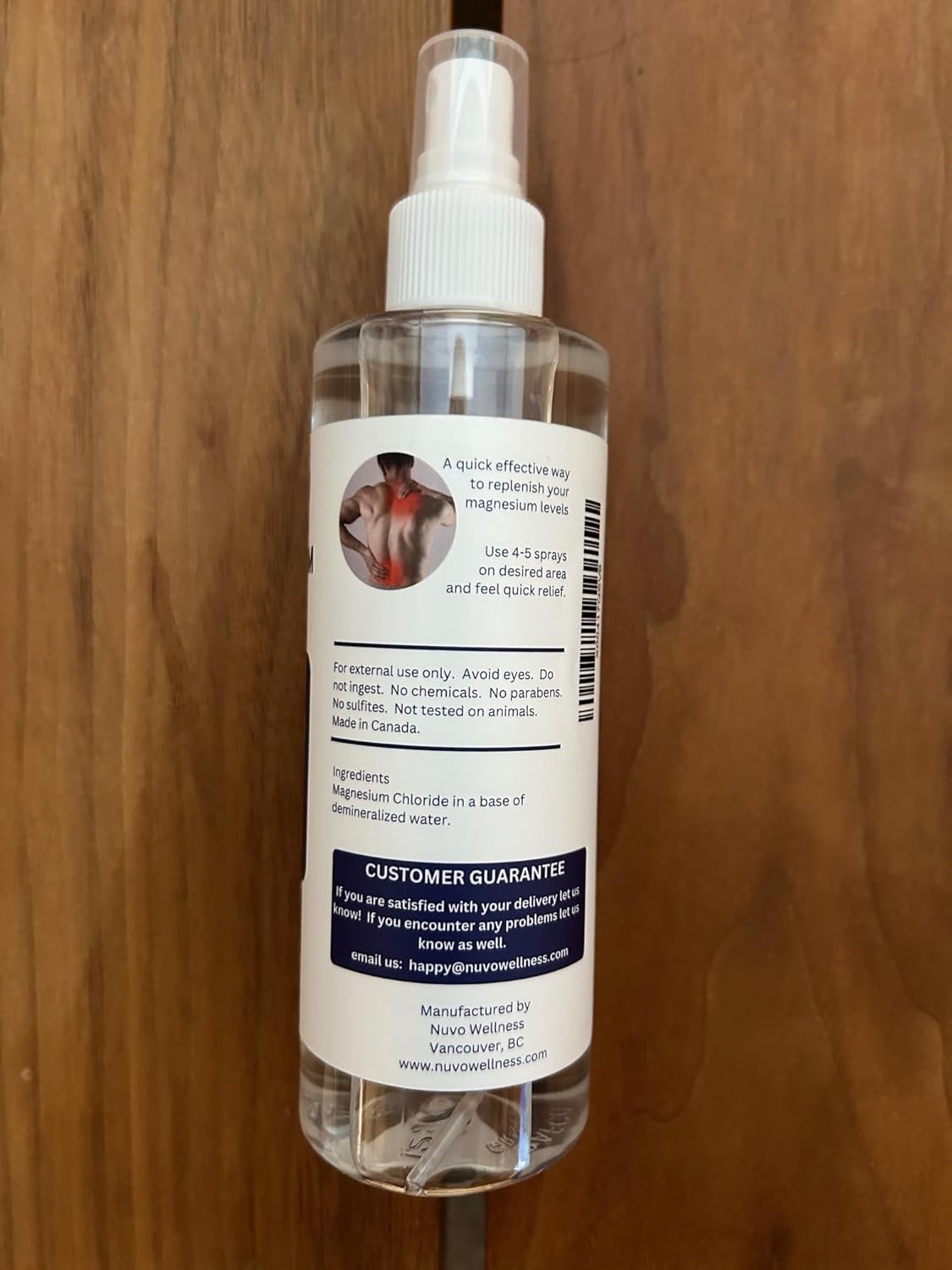 Canadian-made NUVO WELLNESS ESSENTIALS Unscented Magnesium Oil Spray - Regular Strength - 2 Pack of 8oz Bottles - 237 ml x 2