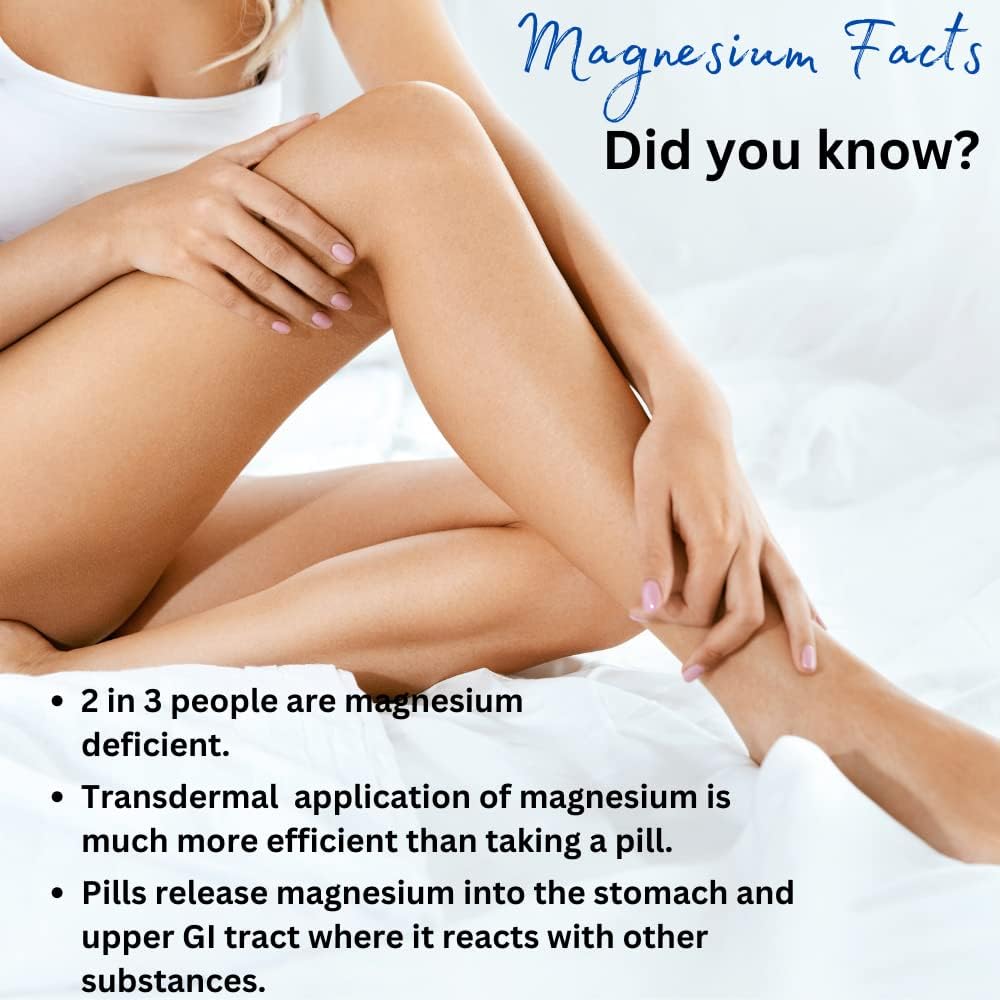 Canadian-made NUVO WELLNESS ESSENTIALS Unscented Magnesium Oil Spray - Regular Strength - 2 Pack of 8oz Bottles - 237 ml x 2