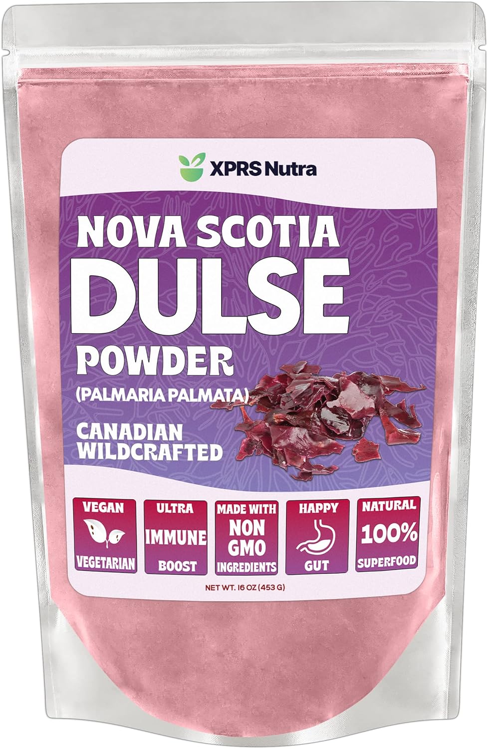 Canadian Wildcrafted Nova Scotia Dulse Powder for Thyroid and Bones - Vegan Friendly Atlantic Dulse Powder - 16 oz