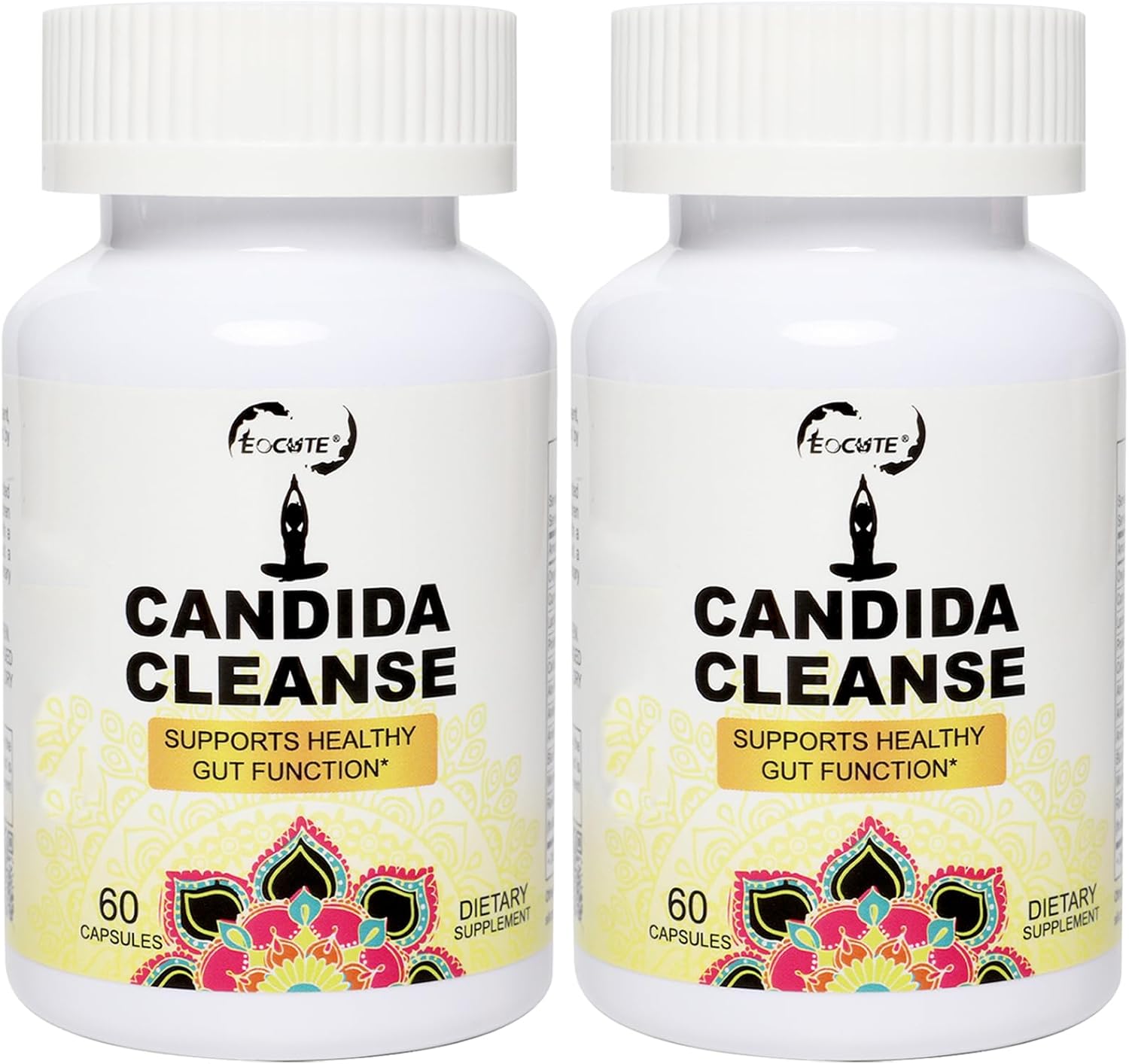 Candida Cleanse Capsules - Natural Intestinal Detox with Probiotics & Herbal Formula for Gut & Colon Support