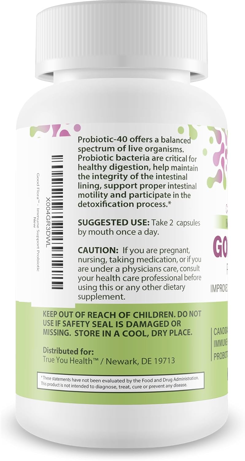 Candida Cleanse Probiotic Supplement for Immune Support & Yeast Overgrowth Detox - Best Candida Cleanse Pills for Good Flora & Health