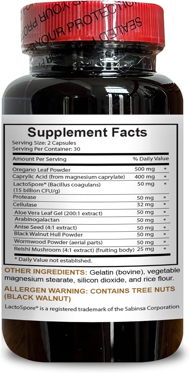 Candida Support Supplement - Digestive Aid Pills with Enzymes, Promotes Healthy Intestinal Flora & Immune System - 2 Bottles, 120 Capsules
