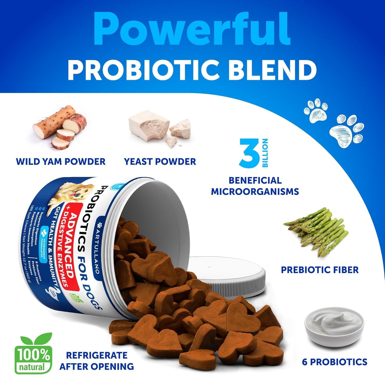 Canine Immune Health Chewables with Probiotics, Prebiotic Fiber, and Enzymes for Dogs