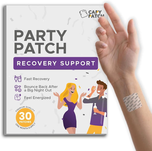 Capy Patch Rescue After Party Patch (30 Pack) - Natural Energy Boost with B12, Vitamin C, Green Tea - Stay Energized for Unforgettable Nights and Productive Mornings