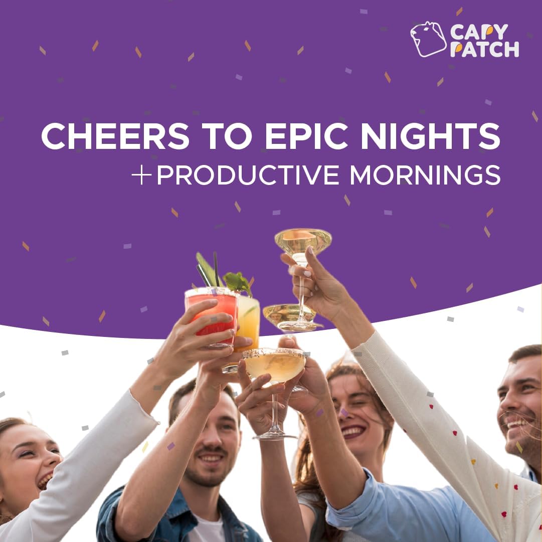 Capy Patch Rescue After Party Patch (30 Pack) - Natural Energy Boost with B12, Vitamin C, Green Tea - Stay Energized for Unforgettable Nights and Productive Mornings