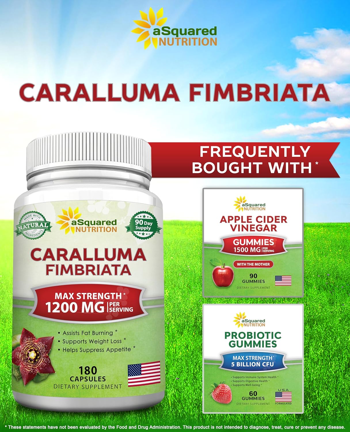 Caralluma Fimbriata 1200mg - 180 Capsules, Natural Appetite Suppressant & Energy Booster for Weight Loss, Max Strength Slimming Formula