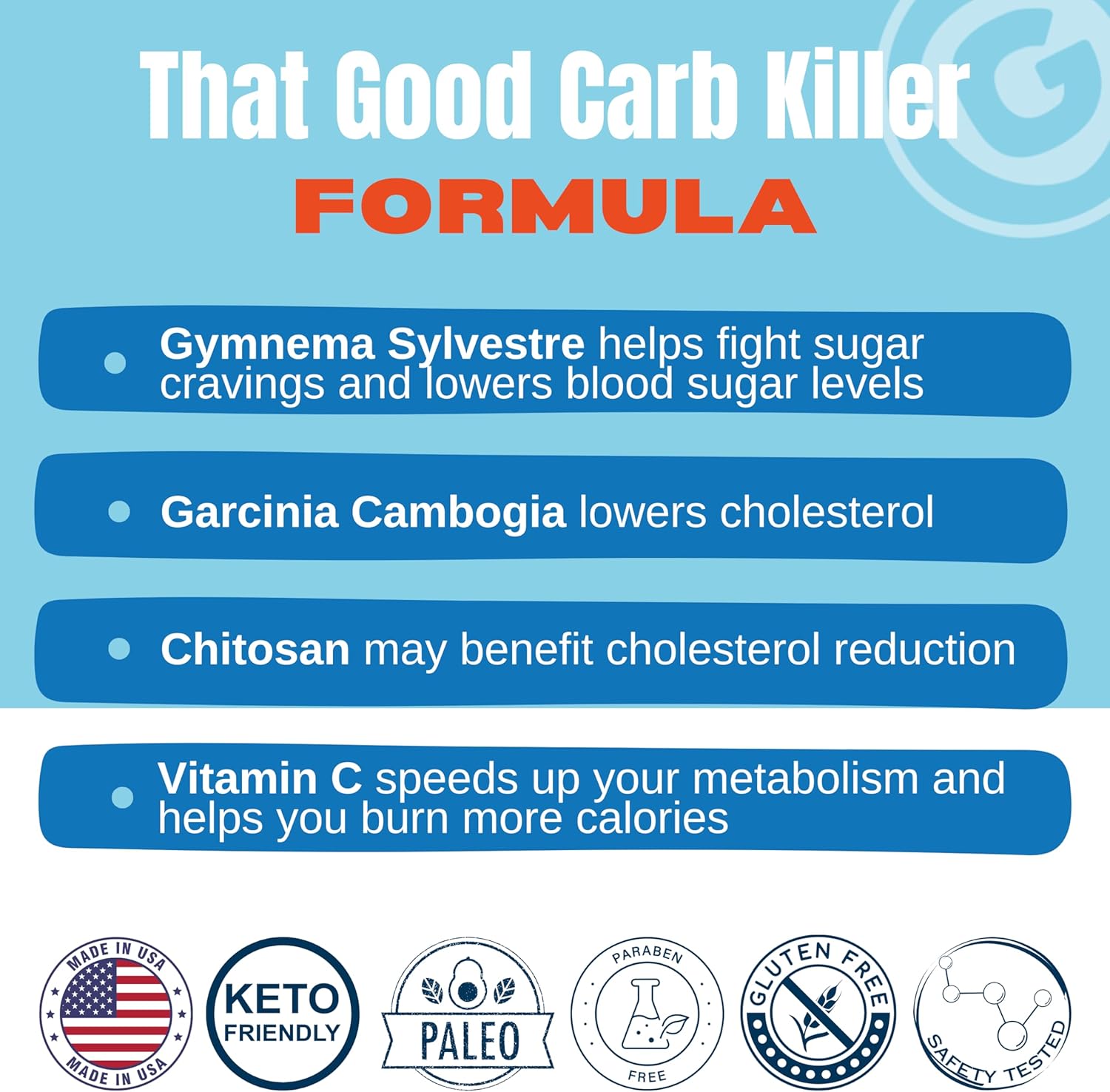 Carb Killer Pills for Weight Maintenance - Appetite Blocker - Sugar & Carb Craving Killer - Keto Friendly Formula - Made in USA by That Good Supp Co
