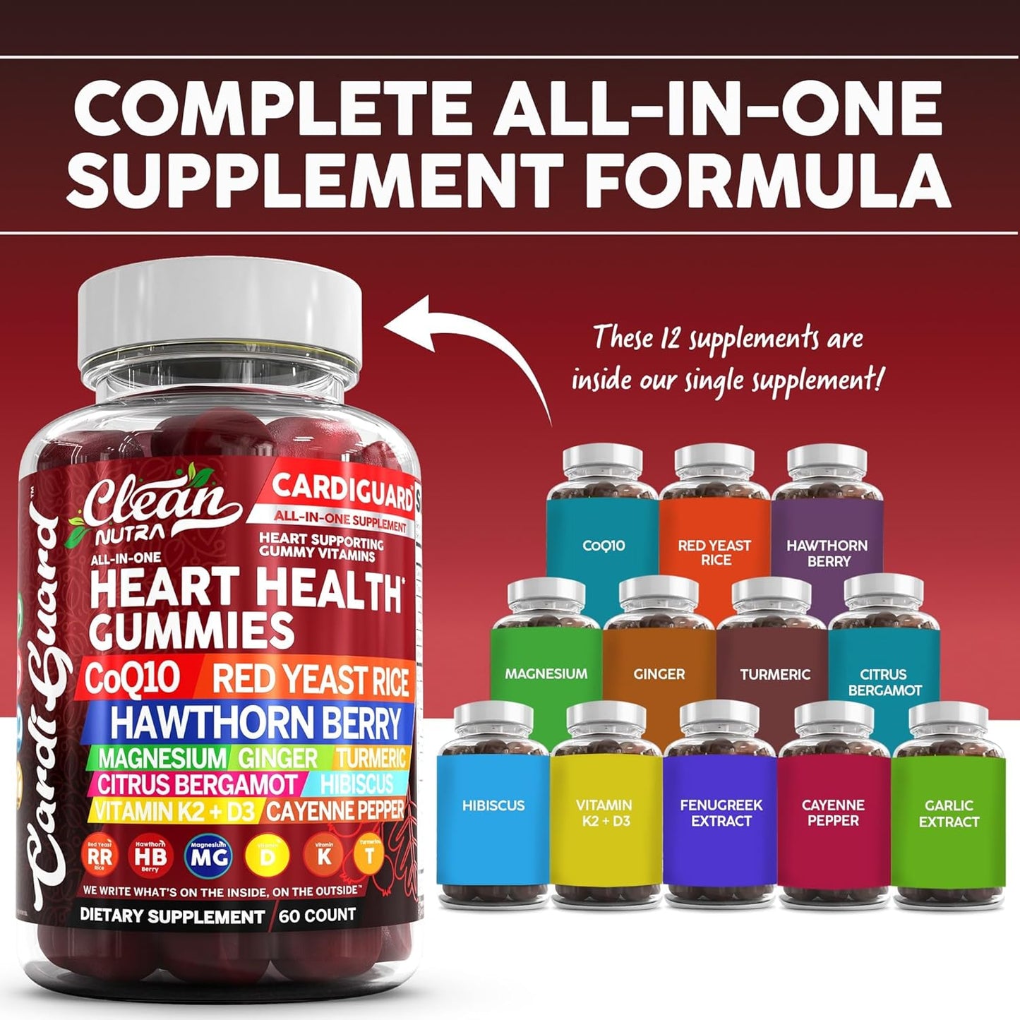 CardiGuard CoQ10 Gummies with Red Yeast Rice and Herbal Ingredients for Heart Health