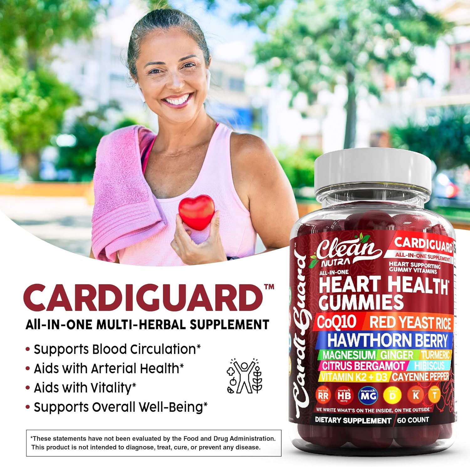 CardiGuard CoQ10 Gummies with Red Yeast Rice and Herbal Ingredients for Heart Health