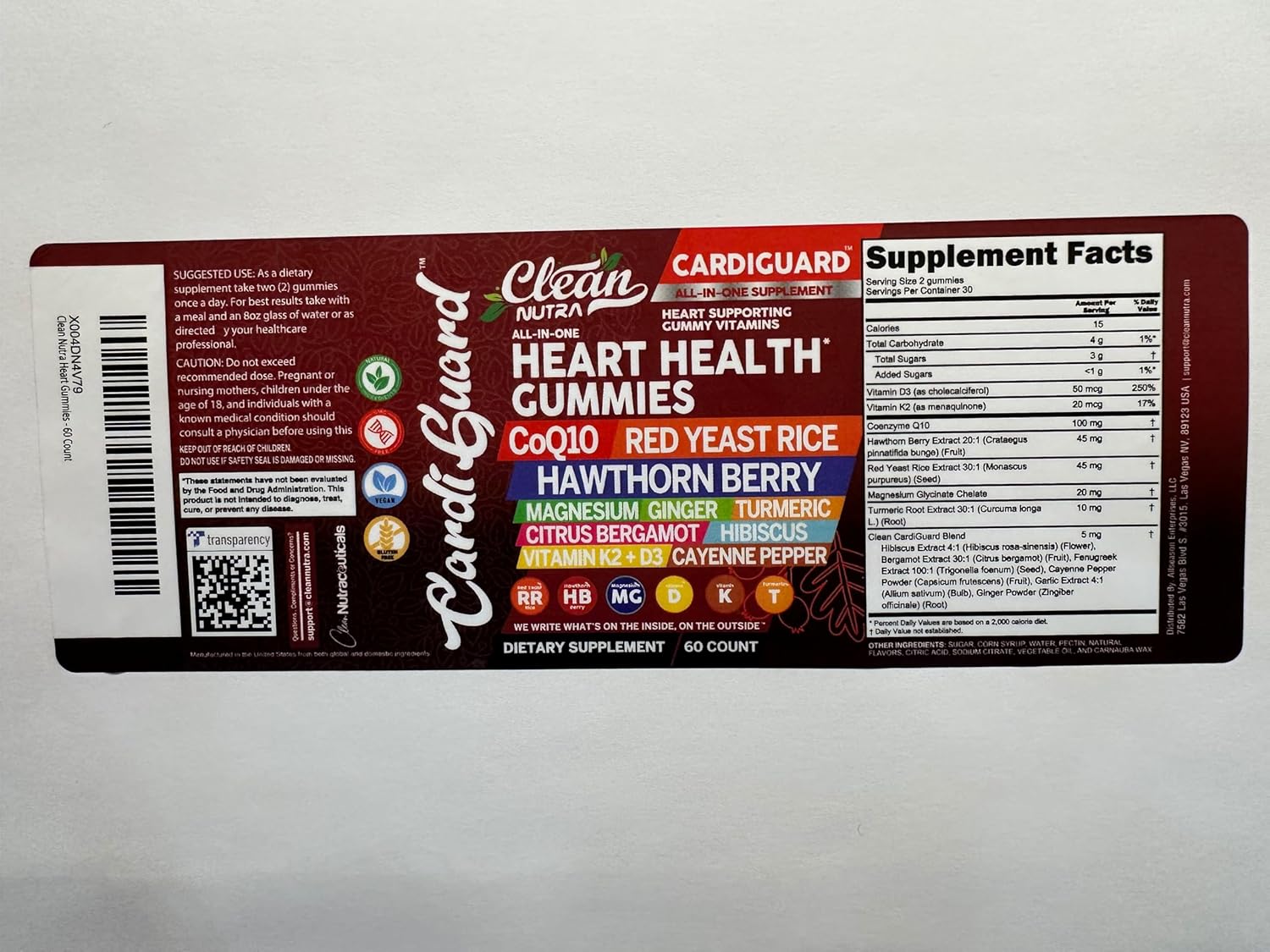 CardiGuard CoQ10 Gummies with Red Yeast Rice and Herbal Ingredients for Heart Health