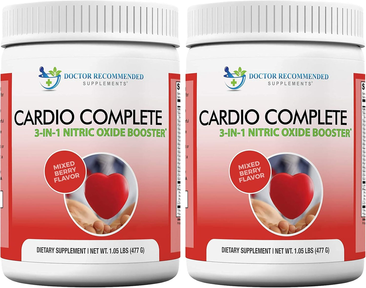 Cardio Complete Powder Supplement: Doctor Recommended 3-in-1 Heart Health Support with L-Arginine, L-Citrulline, and Hawthorn Berry - 2 Pack
