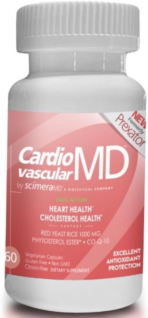 CardiovascularMD Red Yeast Rice Supplement with Phytosterol Ester and CoQ10 - Heart Health and Cholesterol Support, 60 CT