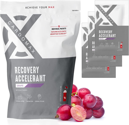 CardoMax Grape Recovery Accelerant Liquid with BCAAs, Glutamine, Creatine, Vitamin C - Keto, Vegan, Sugar-Free - Muscle Recovery & No Calories
